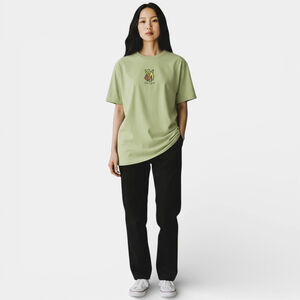 LIFE IS GOOD Top Women Size Medium Green Tee Dog Print Short sleeves Cotton